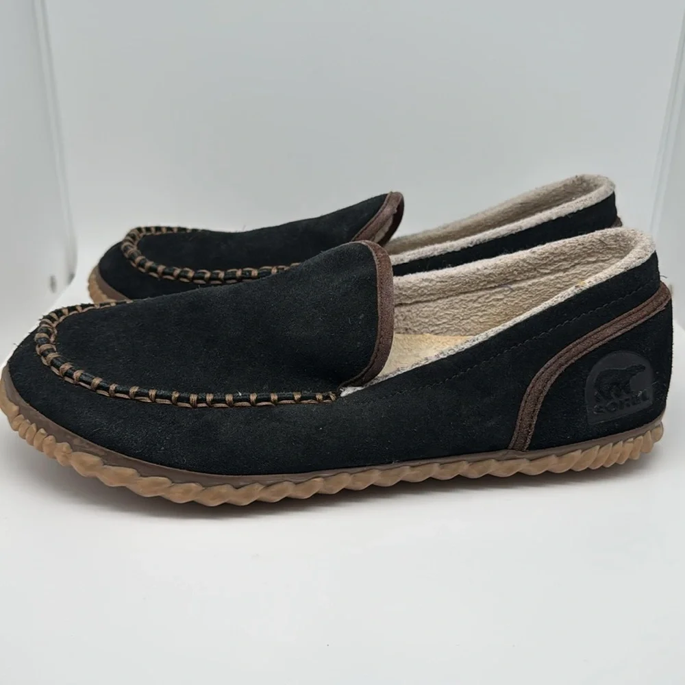 Sorel Dude Moc Indoor Outdoor Cozy Slipper Suede Lined Ruber Sole Shoes‎ Size 9